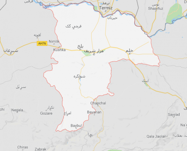 (Balkh Districts Maps) دبلخ ولایت او ولسوالیو نقشه